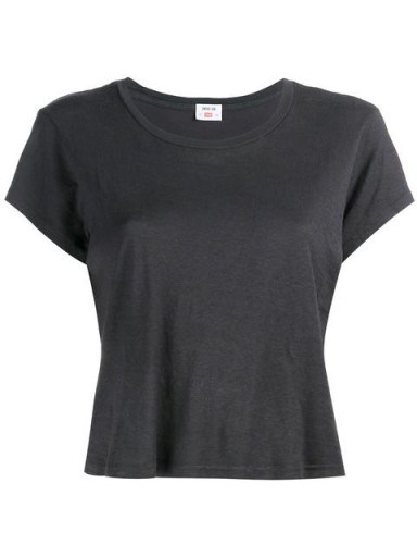 RE/DONE Cropped Boxy Hanes ‘Perfect’ T-Shirt. Grey short sleeve t-shirts | womens round neck tee | designer tees - flipped