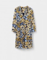 JOULES ROSALIE DRESS ANTIQUE GOLD DITSY ~ blue and yellow floral print dresses ~ casual flower print fashion ~ day wear