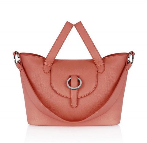 meli melo rose thela medium persimonio bag – luxe style leather handbags - flipped