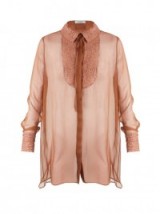 VALENTINO Semi-sheer silk-chiffon blouse ~ luxury see-through blouses