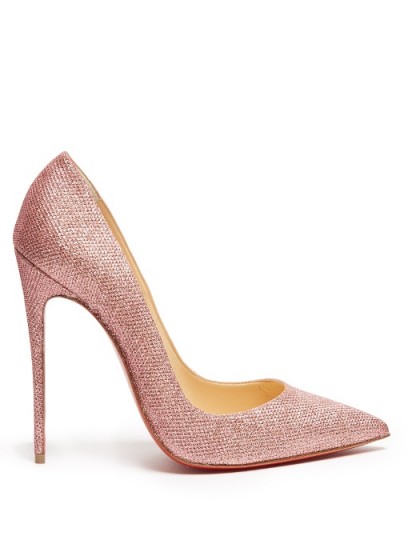 CHRISTIAN LOUBOUTIN So Kate 120mm glitter pumps – metallic pink high heel courts – luxe court shoes – stiletto heel designer footwear
