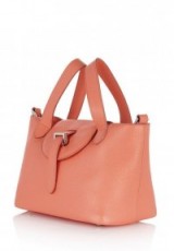 meli melo thela mini cross body bag persimonio – small luxe leather handbags – luxury pink crossbody bags