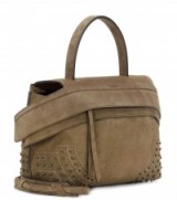 TOD’S Wave Mini suede tote – top handle bags – luxury shoulder bags – casual handbags