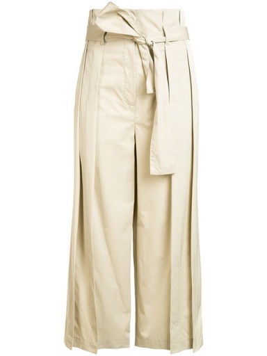 TOME cropped trousers. Beige cotton cropped pants - flipped