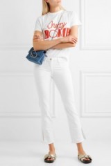 3X1 W2 Split Bell Crop mid-rise straight-leg jeans white denim. Aspro wash | cropped leg | crop split hem | casual fashion