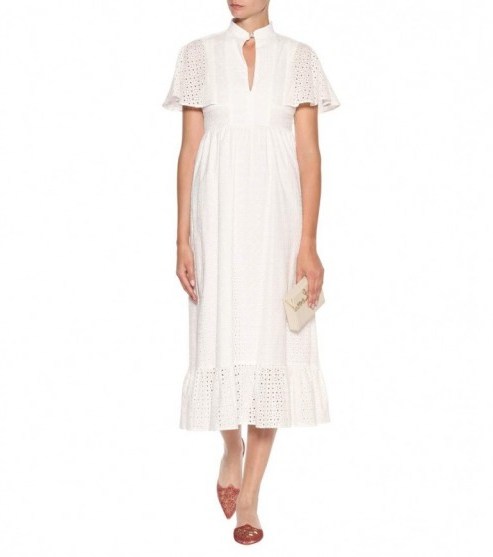 ALEXACHUNG Broderie anglaise cotton dress white - flipped