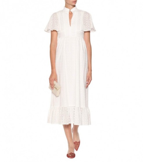 ALEXACHUNG Broderie anglaise cotton dress white