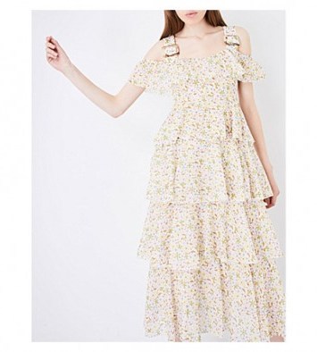 ALEXA CHUNG Tiered garden-print cotton-voile dress - flipped