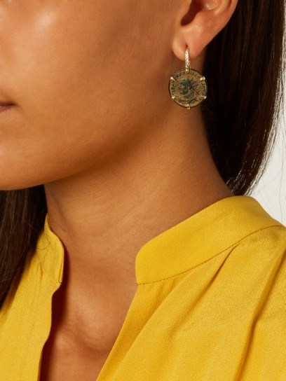 DUBINI Ancient diamond, bronze & yellow-gold earrings - flipped