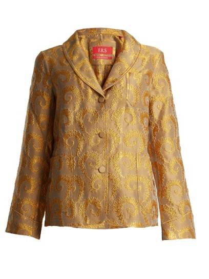 F.R.S – FOR RESTLESS SLEEPERS Arabesque shawl-lapel brocade jacket