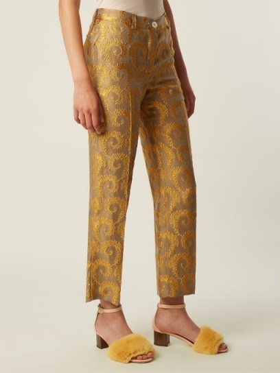 F.R.S – FOR RESTLESS SLEEPERS Arabesque straight-leg brocade trousers - flipped