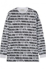 Hailey Baldwin oversized printed cotton-jersey sweatshirt by Balenciaga, as worn on Instagram, 13 June 2017. Celebrity sweatshirts | casual star style fashion | models off duty tops