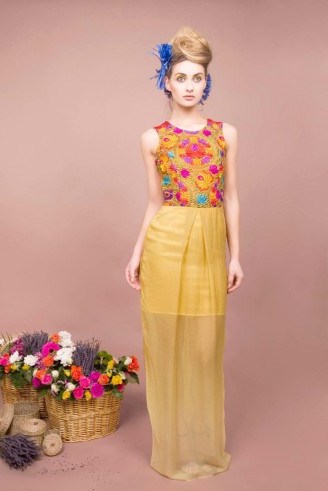 Funlayo Deri Embroidered Silk Chiffon Maxi Dress - flipped