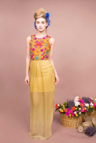 Funlayo Deri Embroidered Silk Chiffon Maxi Dress