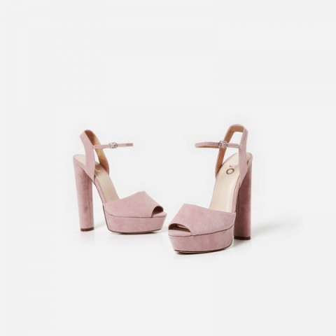 pale pink peep toe shoes