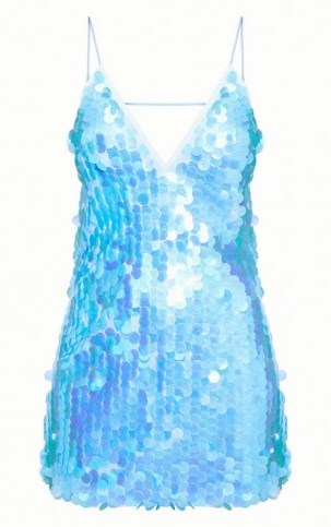 Pretty Little Thing BLUE DISCO SEQUIN SHIFT DRESS – sequinned party dresses - flipped