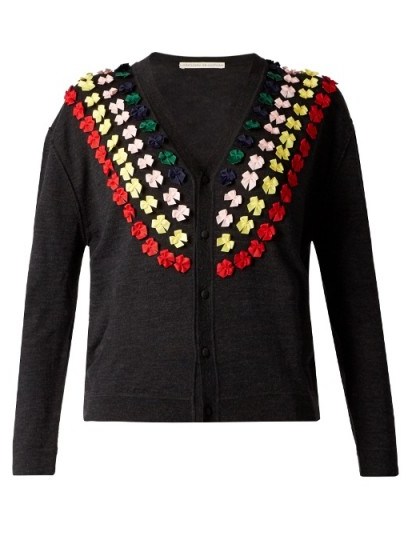 MARCO DE VINCENZO Bow-embellished wool cardigan - flipped