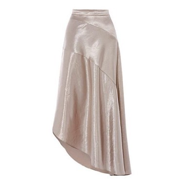 Coast Harris Metallic Skirt, Champagne ~ occasion skirts ~ asymmetric hem - flipped
