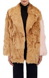 CALVIN KLEIN 205W39NYC Colorblocked Suri Alpaca Fur Coat