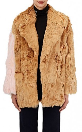 CALVIN KLEIN 205W39NYC Colorblocked Suri Alpaca Fur Coat - flipped