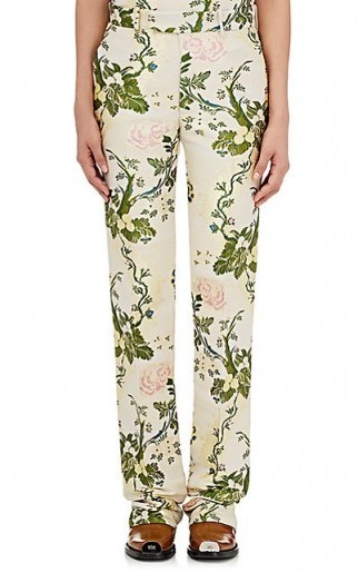 CALVIN KLEIN 205W39NYC Floral Silk-Wool Jacquard Trousers - flipped