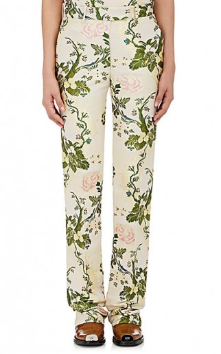 CALVIN KLEIN 205W39NYC Floral Silk-Wool Jacquard Trousers