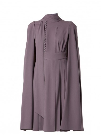 VALENTINO Cape-back crepe dress purple - flipped