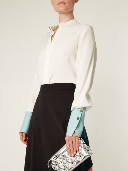 ROKSANDA Carone contrast-cuff silk-blend blouse - flipped