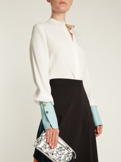 ROKSANDA Carone contrast-cuff silk-blend blouse
