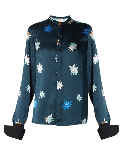 ROKSANDA Carone floral-print hammered-satin blouse ~ beautiful luxury blouses - flipped