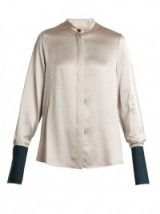 ROKSANDA Carone silk and wool-blend shirt ~ luxe silver blouses