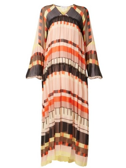 APIECE APART Ceuta-print long silk dress - flipped