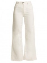 EVE DENIM Charlotte cotton-denim culottes ~ white wide leg jeans