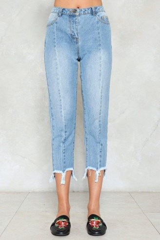 Nasty Gal Come to an End Raw Hem Jeans - flipped