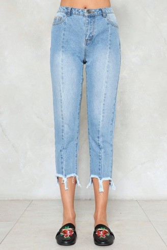 Nasty Gal Come to an End Raw Hem Jeans