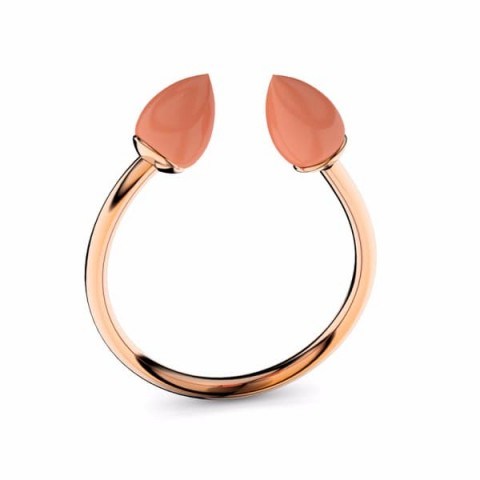 MARCELLO RICCIO Coral Rose Gold Plated Ring ~ chic modern jewellery - flipped