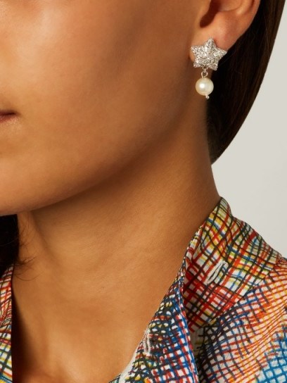 MIU MIU Crystal-star sterling-silver earrings - flipped