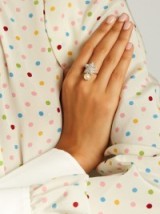 MIU MIU Crystal-star sterling-silver ring | faux pearl rings