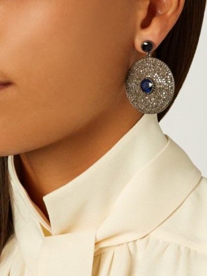 JADE JAGGER Diamond, sapphire & white-gold earrings - flipped