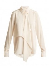 STELLA MCCARTNEY Draped-front silk-crepe shirt