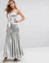 Fame and Partners Fitted Maxi Dress with Tie Front Detail