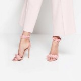 EGO Florence Frill Detail Heel In Blush Faux Suede | luxe style high heels