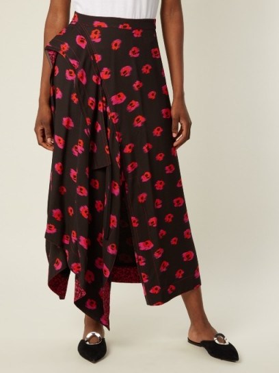 PROENZA SCHOULER Flower-print crepe skirt - flipped