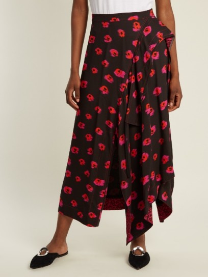 PROENZA SCHOULER Flower-print crepe skirt