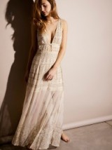 Carolyn’s Limited Edition White Dress at Free People | plunge front maxi dresses