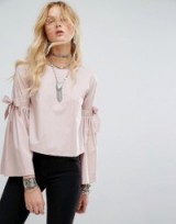 Free People So Obviously Yours Top | pink flared sleeve tops