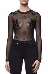 GOOD AMERICAN Good Body Star Girl Bodysuit | sheer black bodysuits