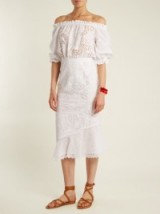 SALONI Grace broderie-anglaise off-the-shoulder dress