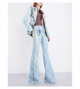 GUCCI Embroidered stud-embellished flared mid-rise jeans