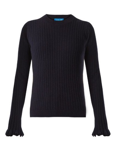 M.I.H JEANS Harpy ruffled-cuff cashmere-blend sweater - flipped